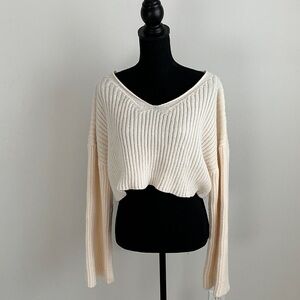 Cozy Cream V-Neck Sweater